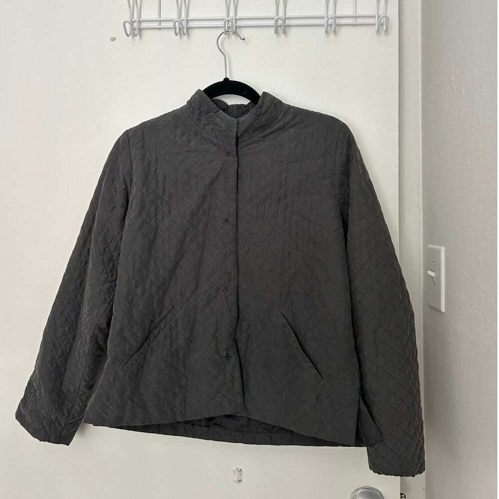 Eileen Fisher 100% Silk Quilted Jacket